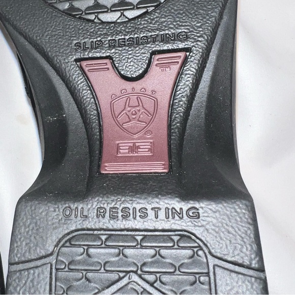 ARIAT Women's Black Leather Steel Toe Oil/Slip resist Safety Work Clogs 7 B - Picture 9 of 16